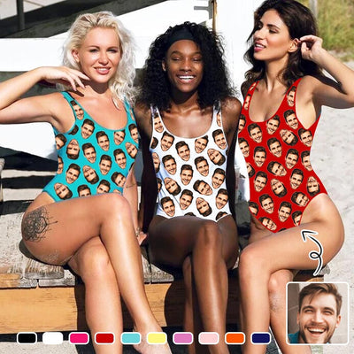 Personalized Multicolor Bathing Suits Custom Husband Face